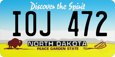 ND license plate IOJ472