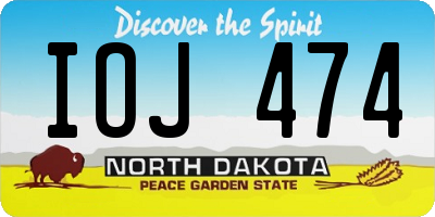 ND license plate IOJ474