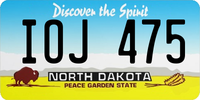 ND license plate IOJ475