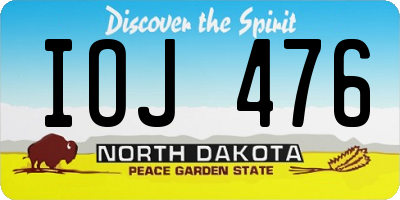 ND license plate IOJ476