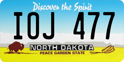 ND license plate IOJ477