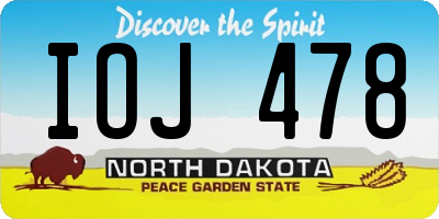 ND license plate IOJ478
