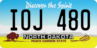ND license plate IOJ480