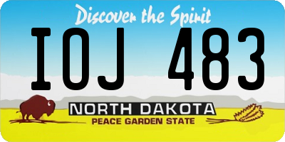 ND license plate IOJ483