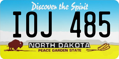 ND license plate IOJ485