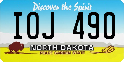 ND license plate IOJ490