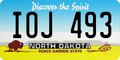 ND license plate IOJ493