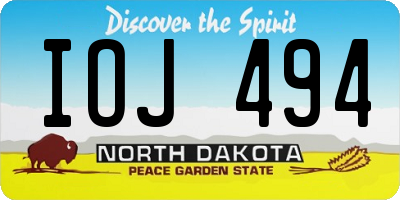 ND license plate IOJ494