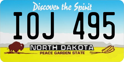 ND license plate IOJ495