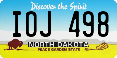 ND license plate IOJ498