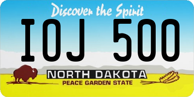 ND license plate IOJ500