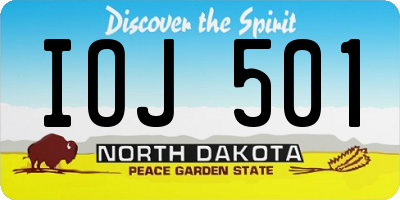 ND license plate IOJ501