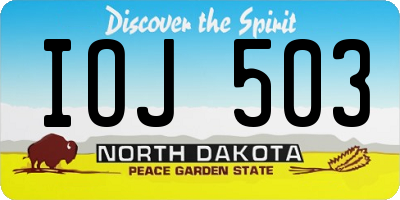 ND license plate IOJ503