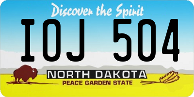 ND license plate IOJ504