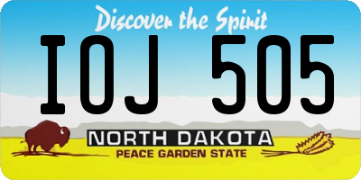 ND license plate IOJ505