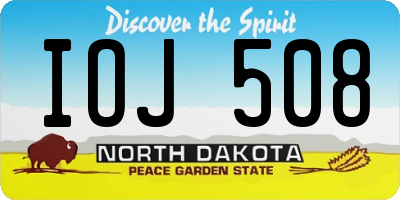 ND license plate IOJ508