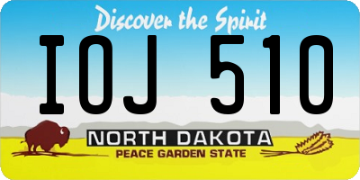 ND license plate IOJ510