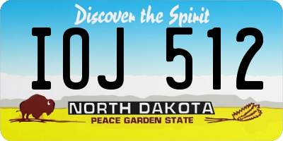 ND license plate IOJ512