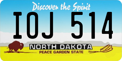 ND license plate IOJ514