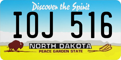 ND license plate IOJ516