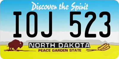 ND license plate IOJ523