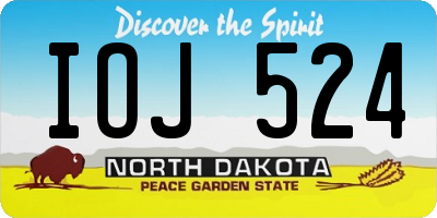 ND license plate IOJ524
