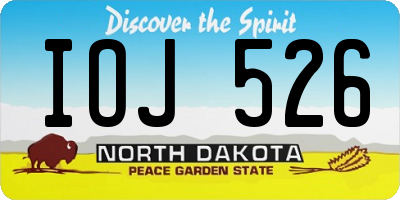 ND license plate IOJ526