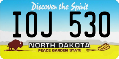 ND license plate IOJ530