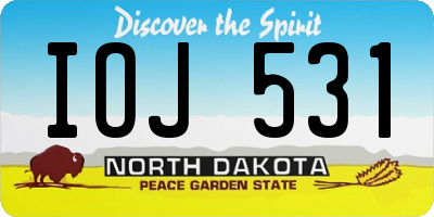 ND license plate IOJ531