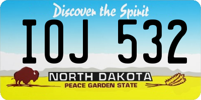 ND license plate IOJ532