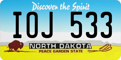 ND license plate IOJ533