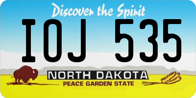 ND license plate IOJ535