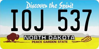 ND license plate IOJ537