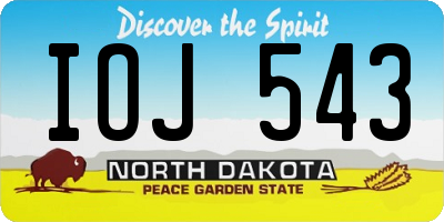 ND license plate IOJ543
