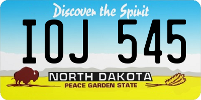 ND license plate IOJ545
