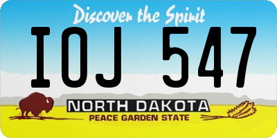 ND license plate IOJ547