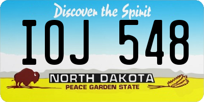 ND license plate IOJ548