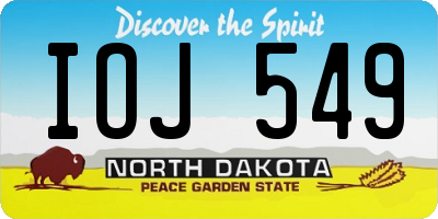 ND license plate IOJ549