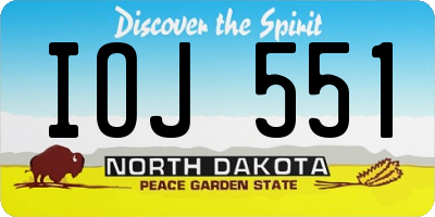 ND license plate IOJ551
