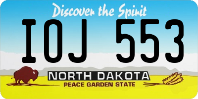 ND license plate IOJ553