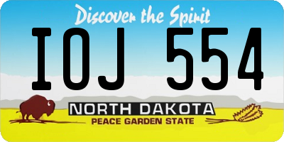 ND license plate IOJ554