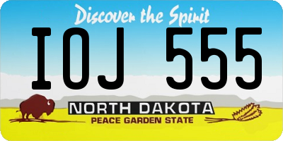 ND license plate IOJ555
