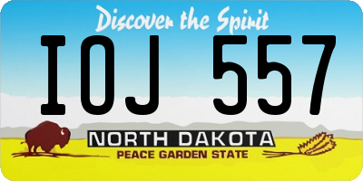 ND license plate IOJ557