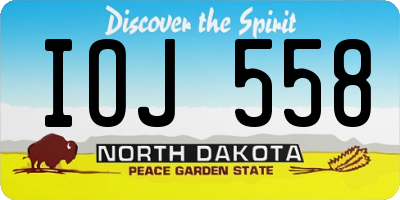 ND license plate IOJ558