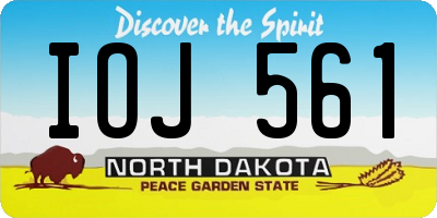 ND license plate IOJ561
