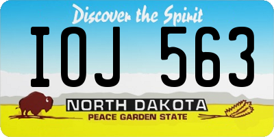 ND license plate IOJ563