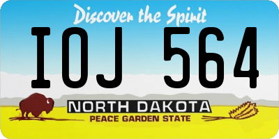 ND license plate IOJ564