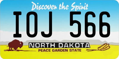 ND license plate IOJ566