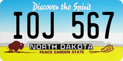 ND license plate IOJ567
