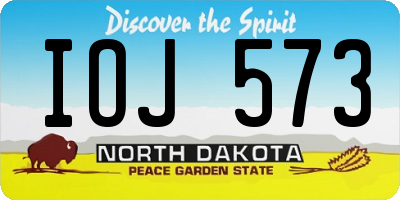 ND license plate IOJ573